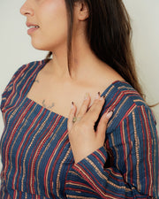 Neelrekha Lace-Up Cotton Short Kurti