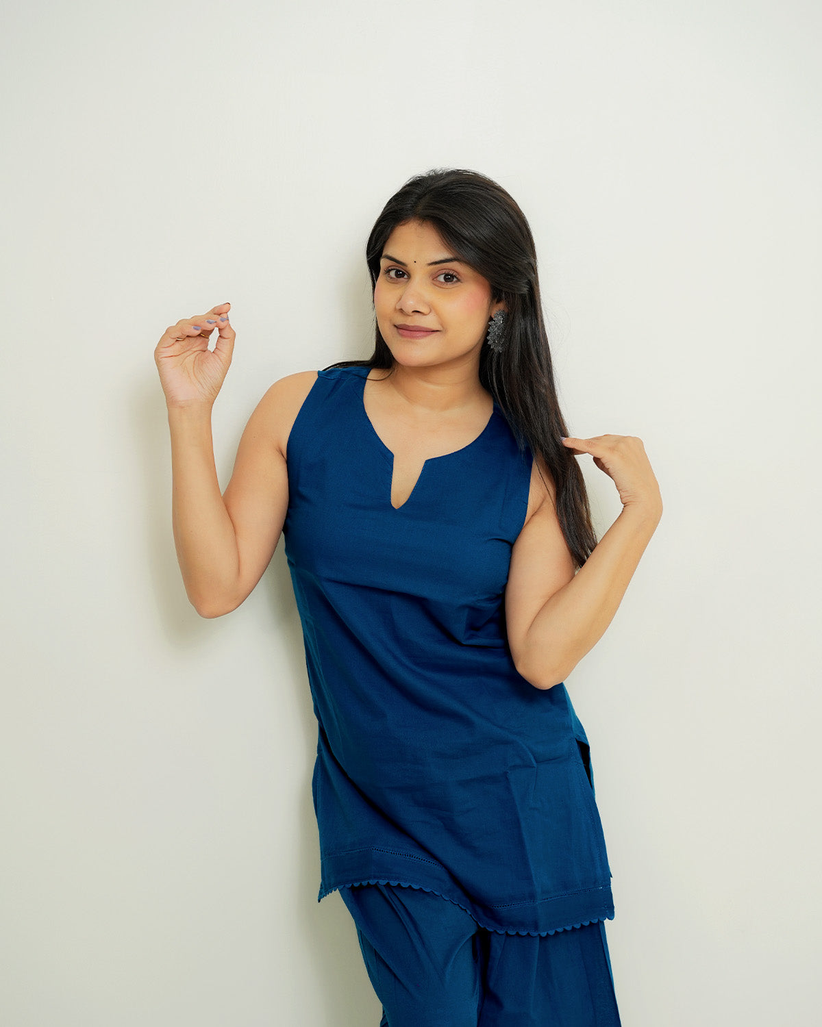 Neerja Peacock Blue Top & Farshi Salwar Co-ord Set