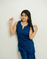 Neerja Peacock Blue Top & Farshi Salwar Co-ord Set