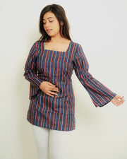 Neelrekha Lace-Up Cotton Short Kurti