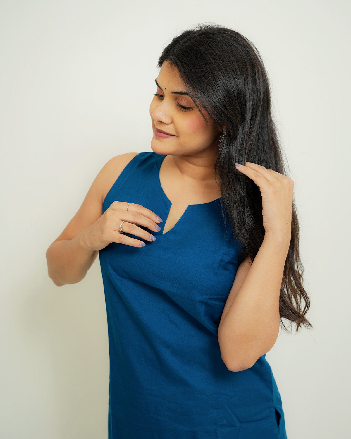 Neerja Peacock Blue Top & Farshi Salwar Co-ord Set
