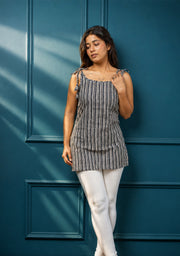 Mehira Indigo Printed Tie-Shoulder Short Kurti