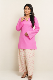 Gulabo Pink Bicycle Print Farshi Salwar Co-ord Set