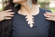 Reva Black Loop-Neck Co-ord Set