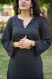 Reva Black Loop-Neck Co-ord Set
