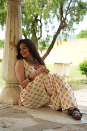 Gulnaar Ivory Floral Tie-Back Co-ord Set