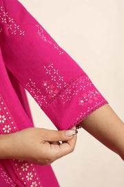 Gulnaar Anarkali sleeve cuff with gold print and lace trim