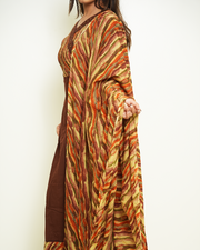 Vasudha Chocolate Brown Printed Anarkali Set with Dupatta