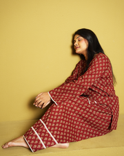 Aarunya Rust Red Jaipuri Buti-Inspired Co-ord Set